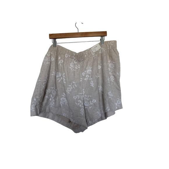 NWT Abercrombie and Fitch Linen Blend Embroidered Shorts, XXL - Picture 1 of 8